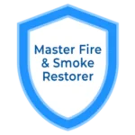 Master Fire & Smoke Restorer badge highlighting MRC Restoration's expertise in fire damage restoration